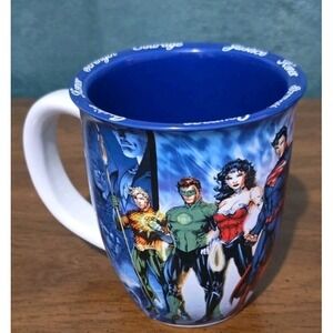 Justice League Ceramic Mug - Six Flags RARE MUG